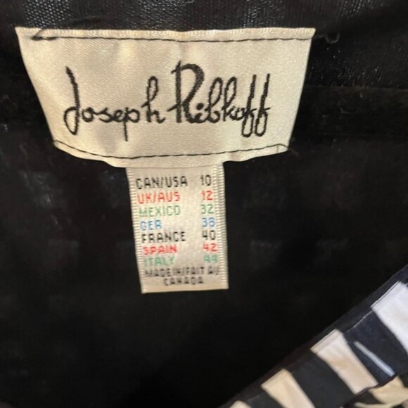 Joseph Ribkoff Black and White Geometric Midi Dress - Picture 2 of 5